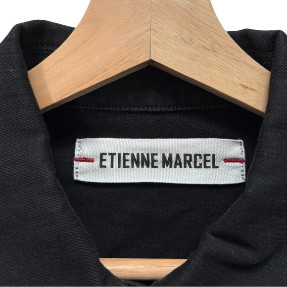 ETIENNE MARCEL Denim Crop Jacket Black Size Small NEW - Picture 8 of 9